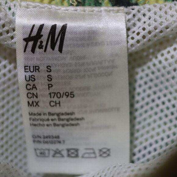 H&M Yellow Palm Tree Tropical Swim Trunks Small Vacation Beach - Picture 7 of 7